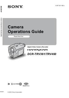 Sony DCR TRV 460 E manual. Camera Instructions.